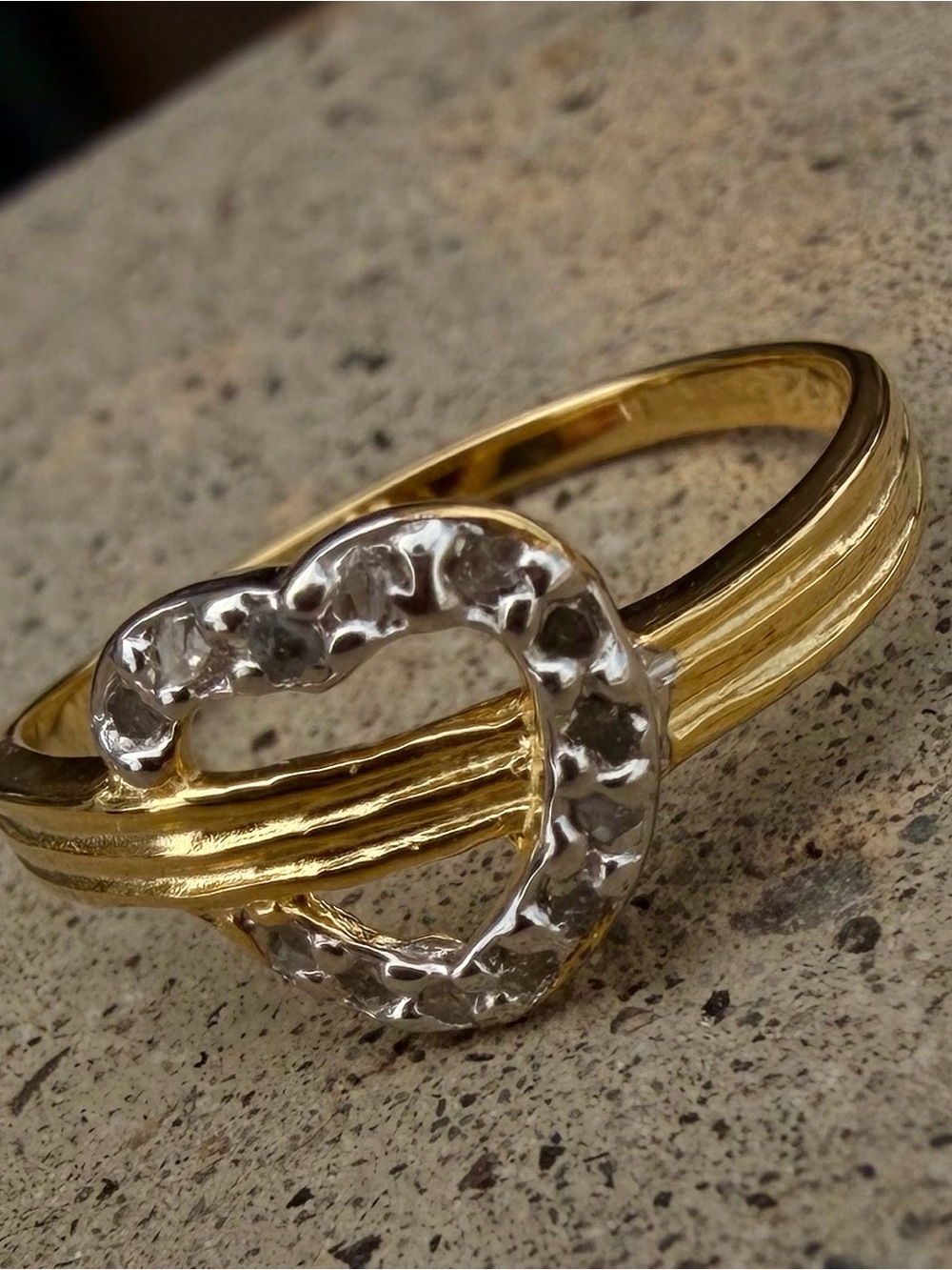 Beautiful Multi-Diamond Heart Ring | 14K Yellow Gold Plated|Size 7 | 0.12 CTW